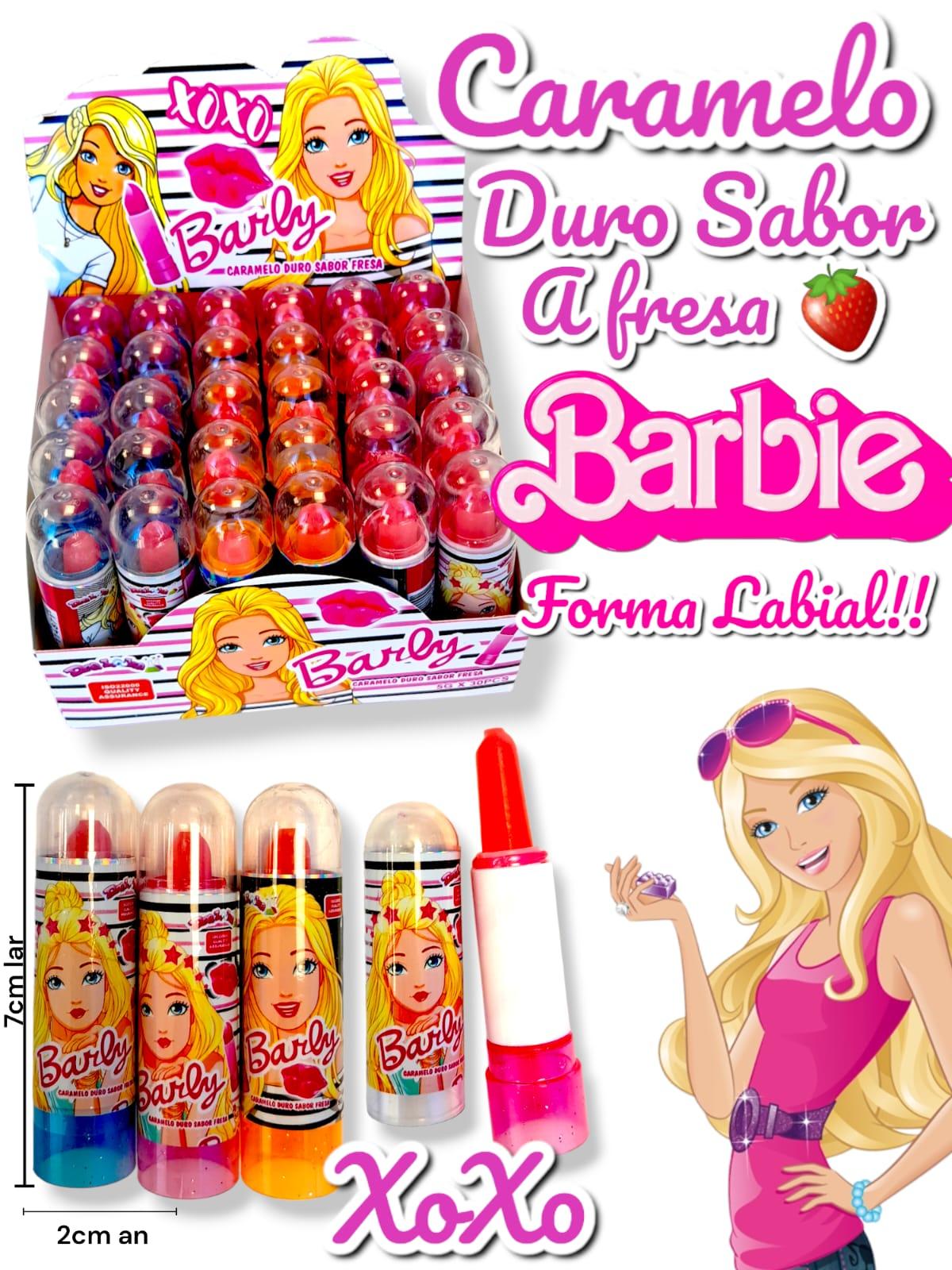 Caramelo Duro Sabor A fresa Barbie Forma Labial 